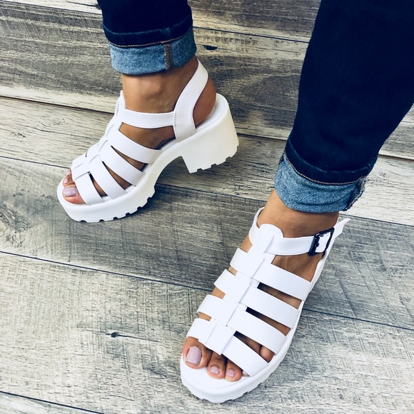 LAST 1🌸White Caged OPEN TOE Gladiator Sandals - Picture 5 of 8